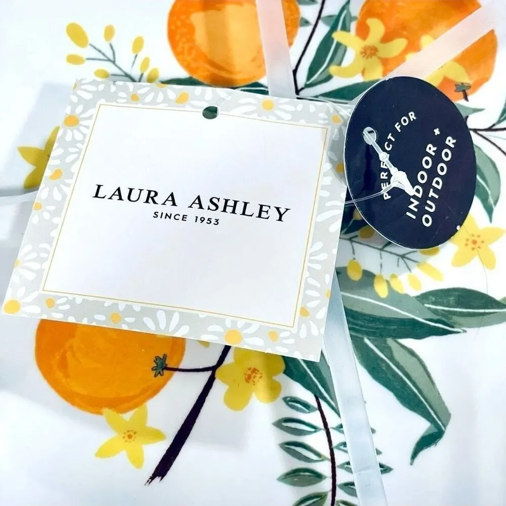 NWT Gorgeous Laura Ashley Set of 4 White Oranges Melamine Salad 9” Plates